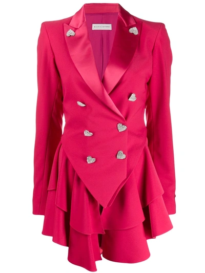 Silvia Astore Double-breasted Fitted Blazer In Pink