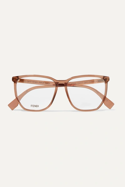Fendi D-frame Acetate Optical Glasses In Light Brown