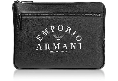 Emporio Armani Black Synthetic Fibers Pouch