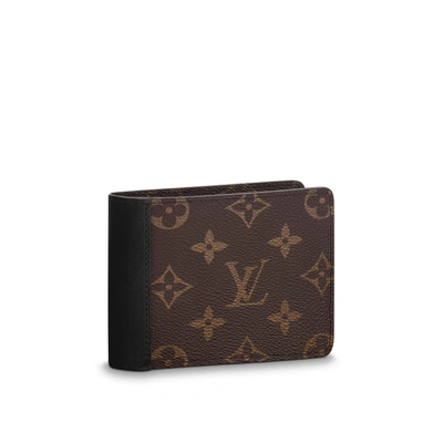 Pre-owned Louis Vuitton Wallet Gaspar Monogram Macassar Brown/black