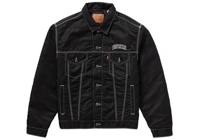 Pre-owned Supreme Levi's Nylon Trucker Jacket Black