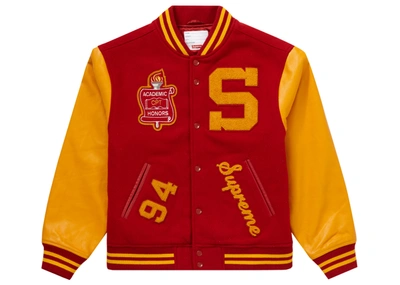 Pre-owned Supreme  Team Varsity Jacket Red