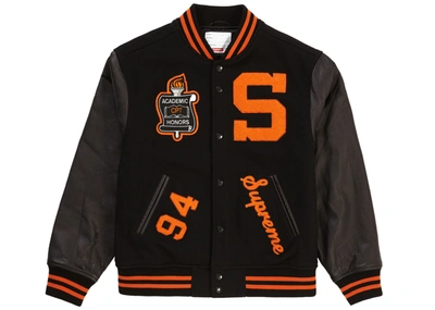 Pre-owned Supreme  Team Varsity Jacket Black