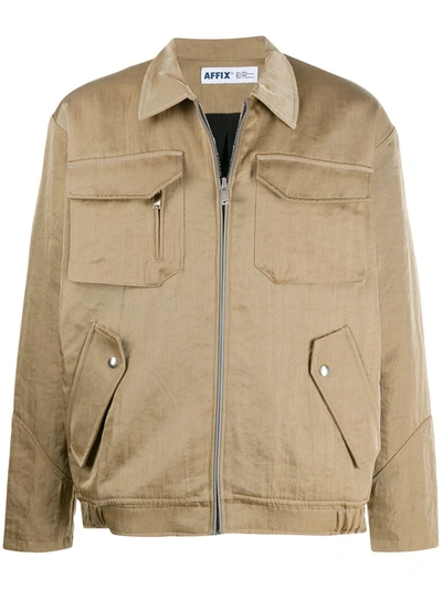 Affix Multi-pocket Zip-up Jacket In Neutrals | ModeSens