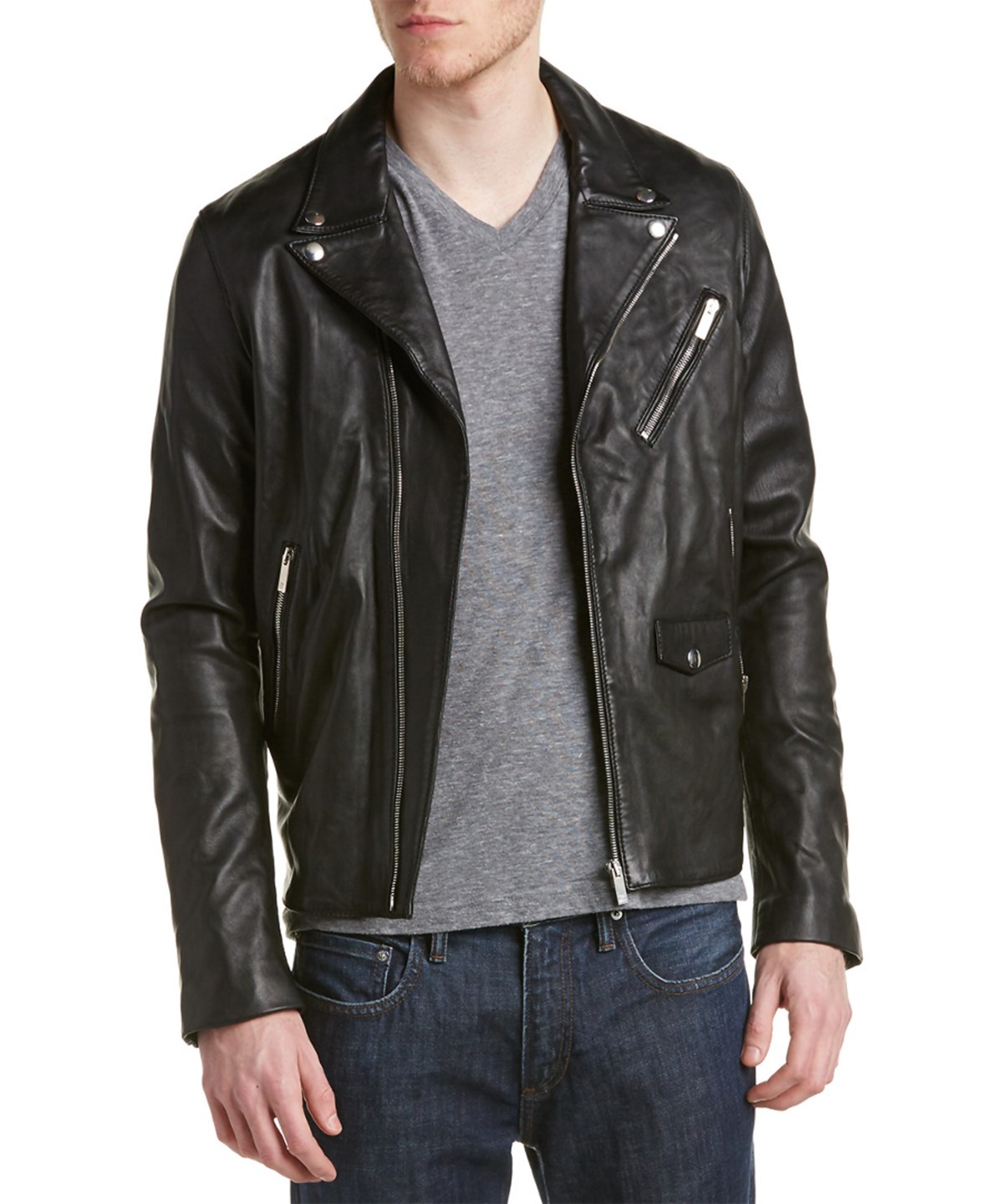 The Kooples Leather Jacket' In Black | ModeSens