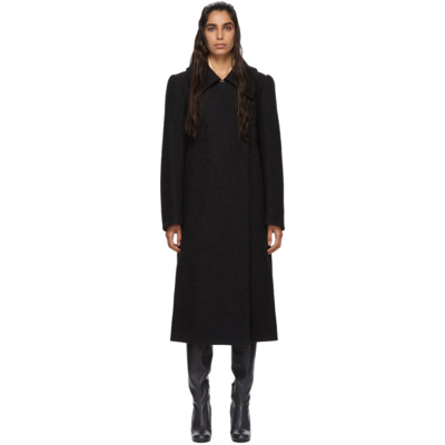 Lemaire Longline Wool-blend Coat In 999 Black