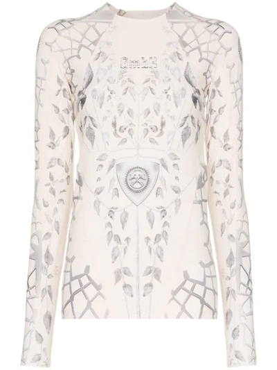 Gmbh Graphic Print Long-sleeve Top In Neutrals