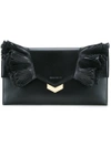 Jimmy Choo 'isabella' Tiered Ruffle Leather Clutch In Nude