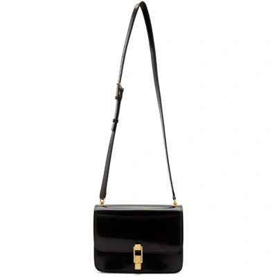 Saint Laurent Carre Leather Satchel Bag In 1000 Black