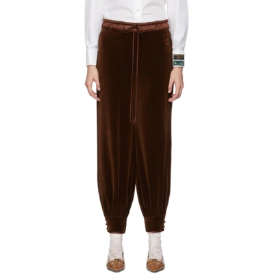 Gucci Embroidered Chenille Trackpants In 2028 Brown