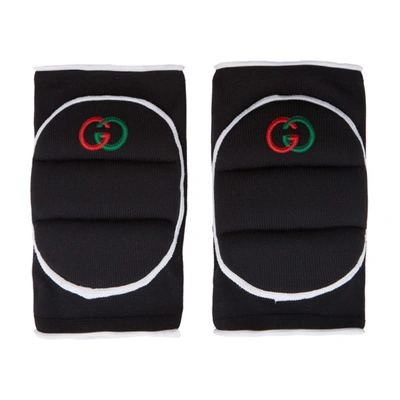 Gucci Black Logo Knee Pads In 1077 Blk/wh