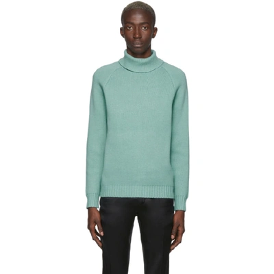 Casablanca Roll-neck Jumper In Turquoise