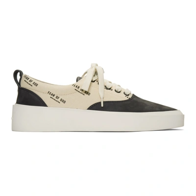 Fear Of God Men's Logo Canvas/suede Low-top Sneakers In White 