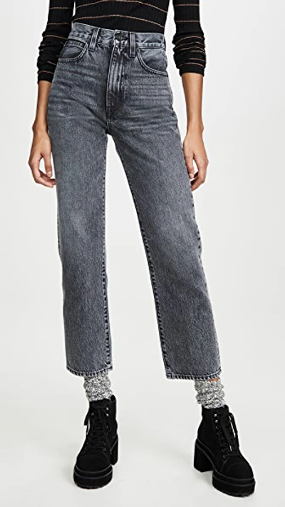 Slvrlake London Grey Straight-leg Jeans In Dark Grey