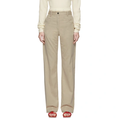 Christopher Esber Beige Tailored Panel Jeans In Sand