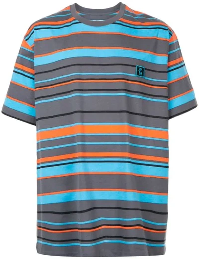 Wooyoungmi Striped Print T-shirt In Blue