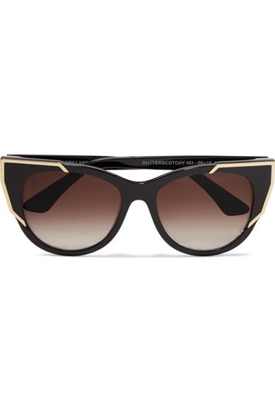 Thierry Lasry Butterscotchy Cat-eye Acetate And Gold-plated Sunglasses In Black/gold