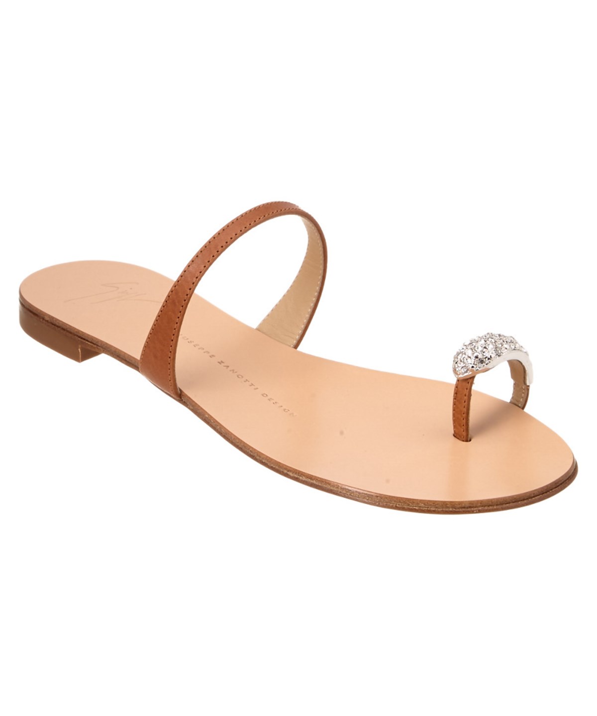 flat leather sandals with toe loop