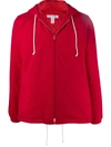 Comme Des Garçons Shirt Hooded Bomber Jacket In Red