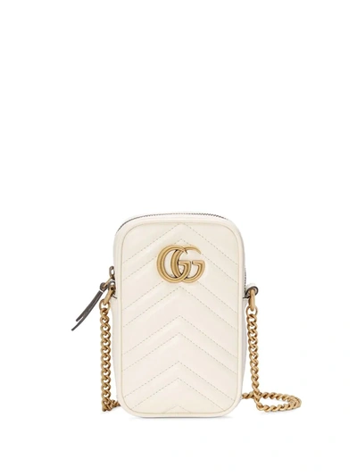 Gucci Gg Marmont Leather Mini Bag In White