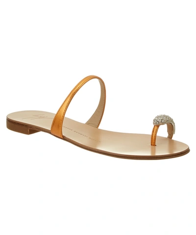 pulsåre markedsføring Størrelse Giuseppe Zanotti Leather &amp; Crystal Toe Ring Flat Sandal' In Gold |  ModeSens