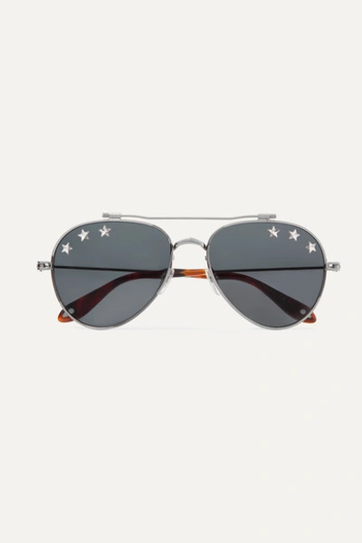 Givenchy Embellished Aviator-style Silver-tone Sunglasses