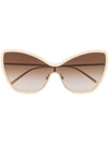 Dolce & Gabbana Devotion Cat-eye Gold-tone Sunglasses