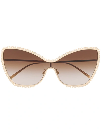 Dolce & Gabbana Devotion Cat-eye Gold-tone Sunglasses