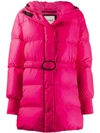 Kenzo Hooded Quilted Neon Shell Down Jacket In 26