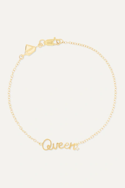 Alison Lou Queen 14-karat Gold Diamond Bracelet