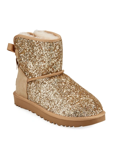 Ugg Classic Mini Bow Cosmos Booties, Gold