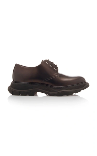 Alexander Mcqueen Leather Derby Shoes In Black