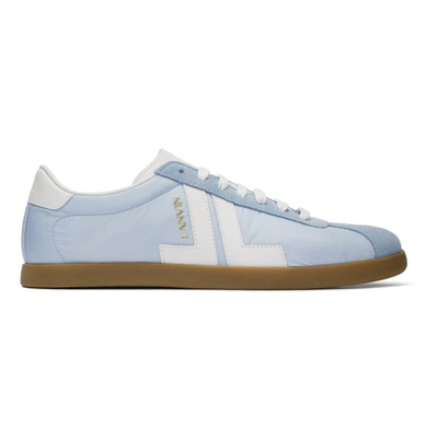 Lanvin Synthetic & Leather Low Top Sneakers In Light Blue White