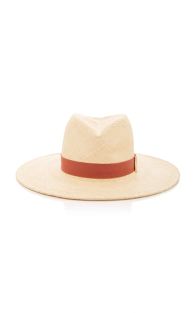 Gigi Burris Jeanne Sateen-trimmed Straw Hat In Neutral