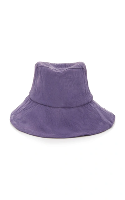 Reinhard Plank Conte Crinkled-cotton Bucket Hat In Purple