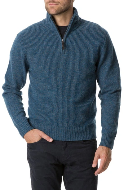 Rodd & Gunn Men's Charlestown Quarter-zip Lambswool Sweater In Azure