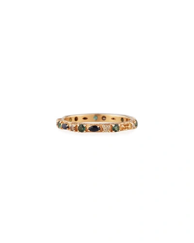 Armenta 18k Rose Gold Sapphire, Marquise & Diamond Ring In Blue