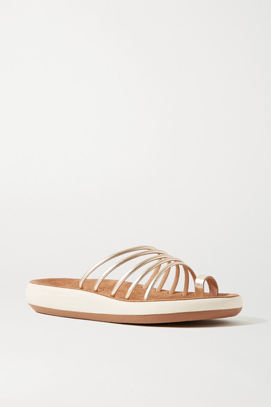 gold flatform sandals