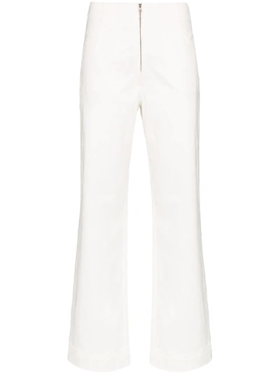 Usisi Isabella High-rise Flared Trousers In White