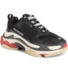 Balenciaga Triple S Low Top Sneaker In Black/ White/ Red