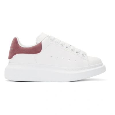 Alexander Mcqueen 40mm Leather & Suede Sneakers, White/dark Pink