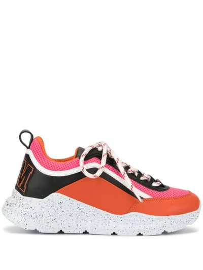 Msgm Women's Shoes Leather Trainers Sneakers Hiking In Pink