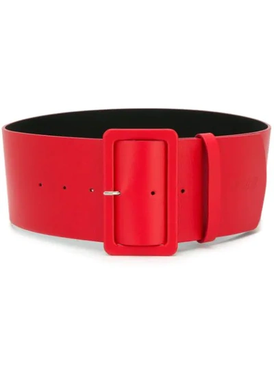 Msgm Women's Genuine Leather Belt In Red