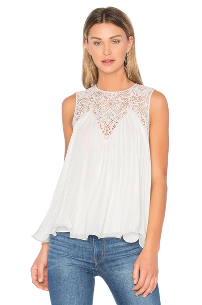 Endless Rose Lace Detail Pleated Top In White