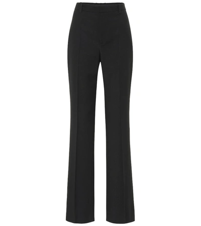 Balenciaga High-rise Virgin Wool Pants In Noir