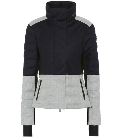 Erin Snow Quilted Color-block Merino Wool-blend Twill And Stretch-jersey Ski Jacket In Blue