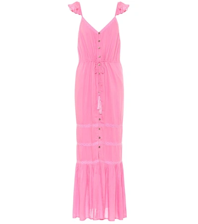Melissa Odabash Alanna Crochet-trimmed Woven Maxi Dress In Pink