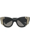 Balenciaga Rhinestone-embellished Paris Cat Sunglasses In Black