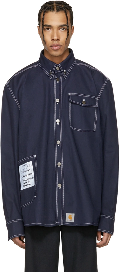 Vetements Navy Carhartt Edition Workwear Shirt | ModeSens