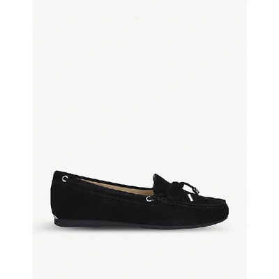 Michael Michael Kors Sutton Bow-embellished Suede Moccasins In Black